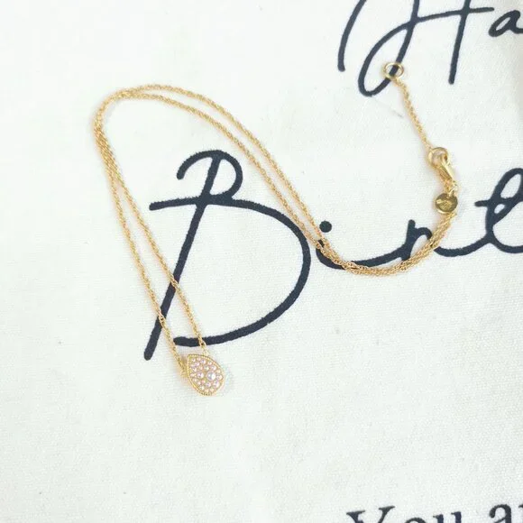 Julie Vos Necklace - Pavé Teardrop - Pearl Gold - Picture 3 of 3